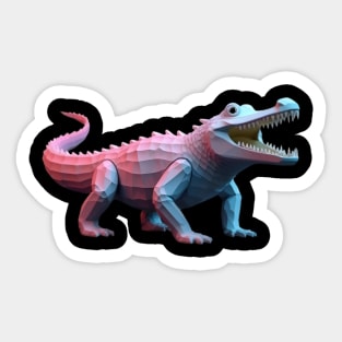 Crocodile Pixel 3D Computer Graphic Sticker